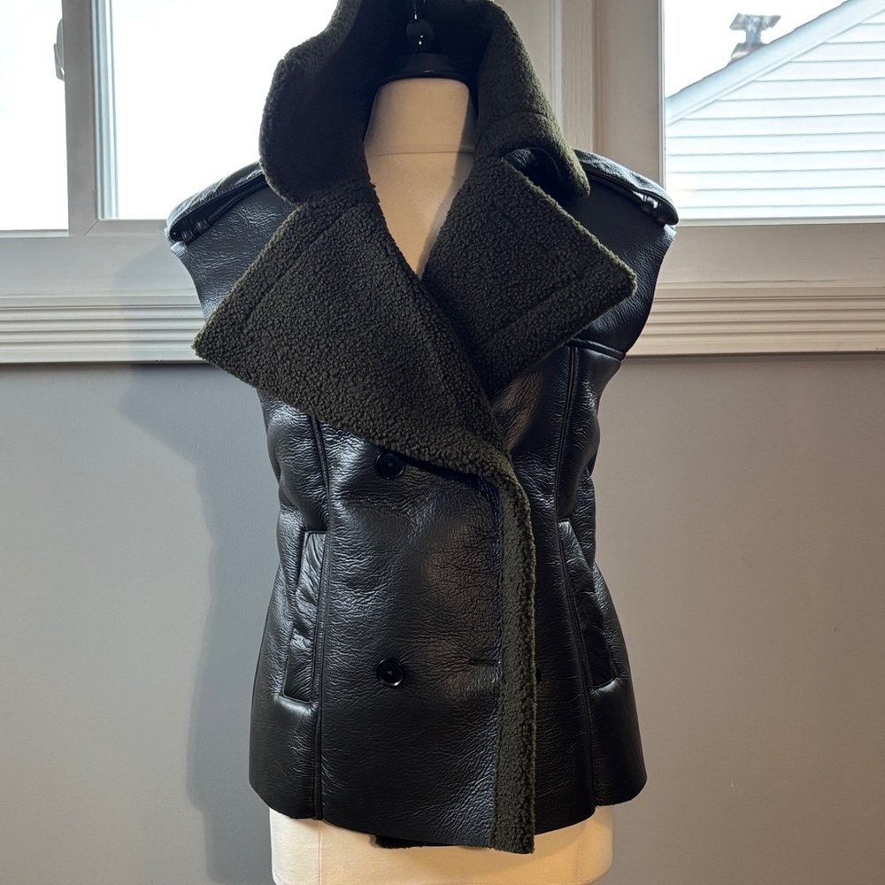 Steve Madden Women's Green Shearling Vest